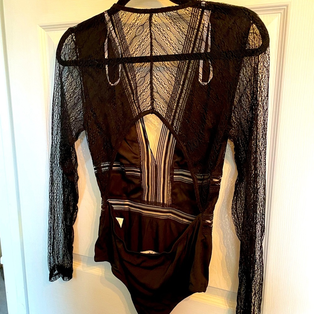 Black lace bodysuit by lulu’s